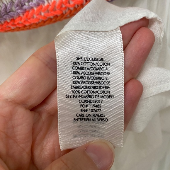 Alice + Olivia Sharyl Rainbow Peasant Embroidered Blouse Off Shldr Top XS $395 - Picture 12 of 12